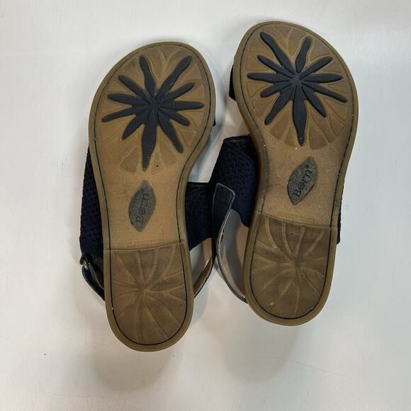 Born Women's 7M Hanz Sandals Navy Blue Slingback Knit Leather Flat - Picture 6 of 7